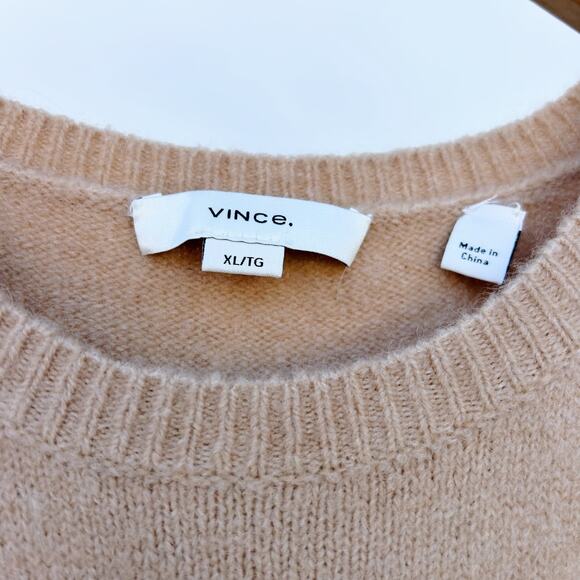 Vince Wool Alpaca Knit Sweater Dress Tan Beige Vest Style XL Large Revolve - Picture 6 of 9